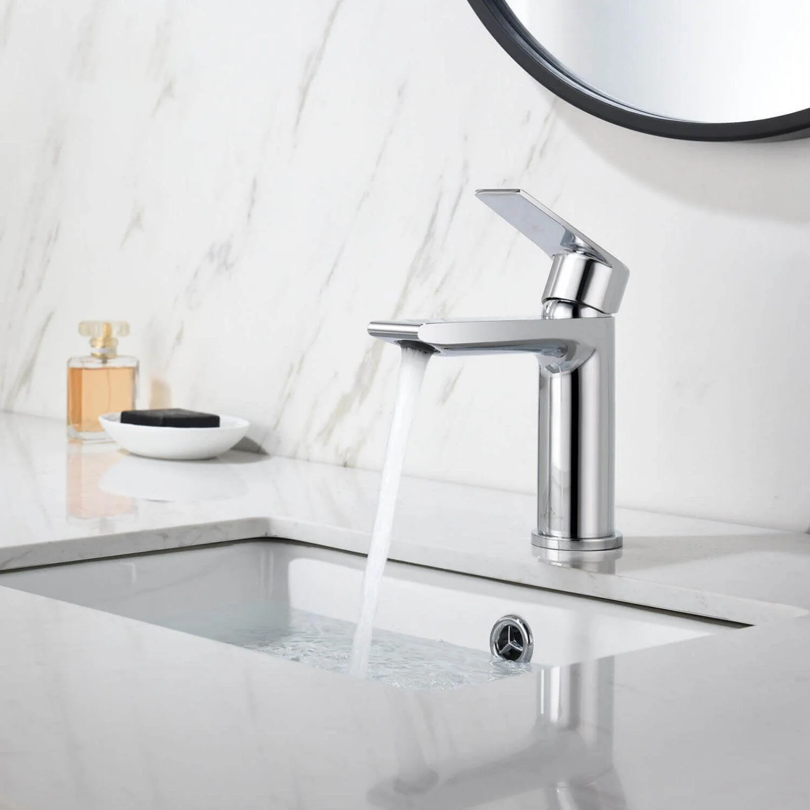 Blossom 5"x 6" Solid Brass Lever Handle Single Hole Bathroom Sink Faucet - Image 19