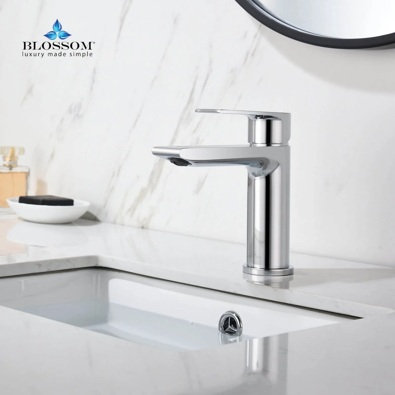 Blossom 5"x 6" Solid Brass Lever Handle Single Hole Bathroom Sink Faucet - Image 20