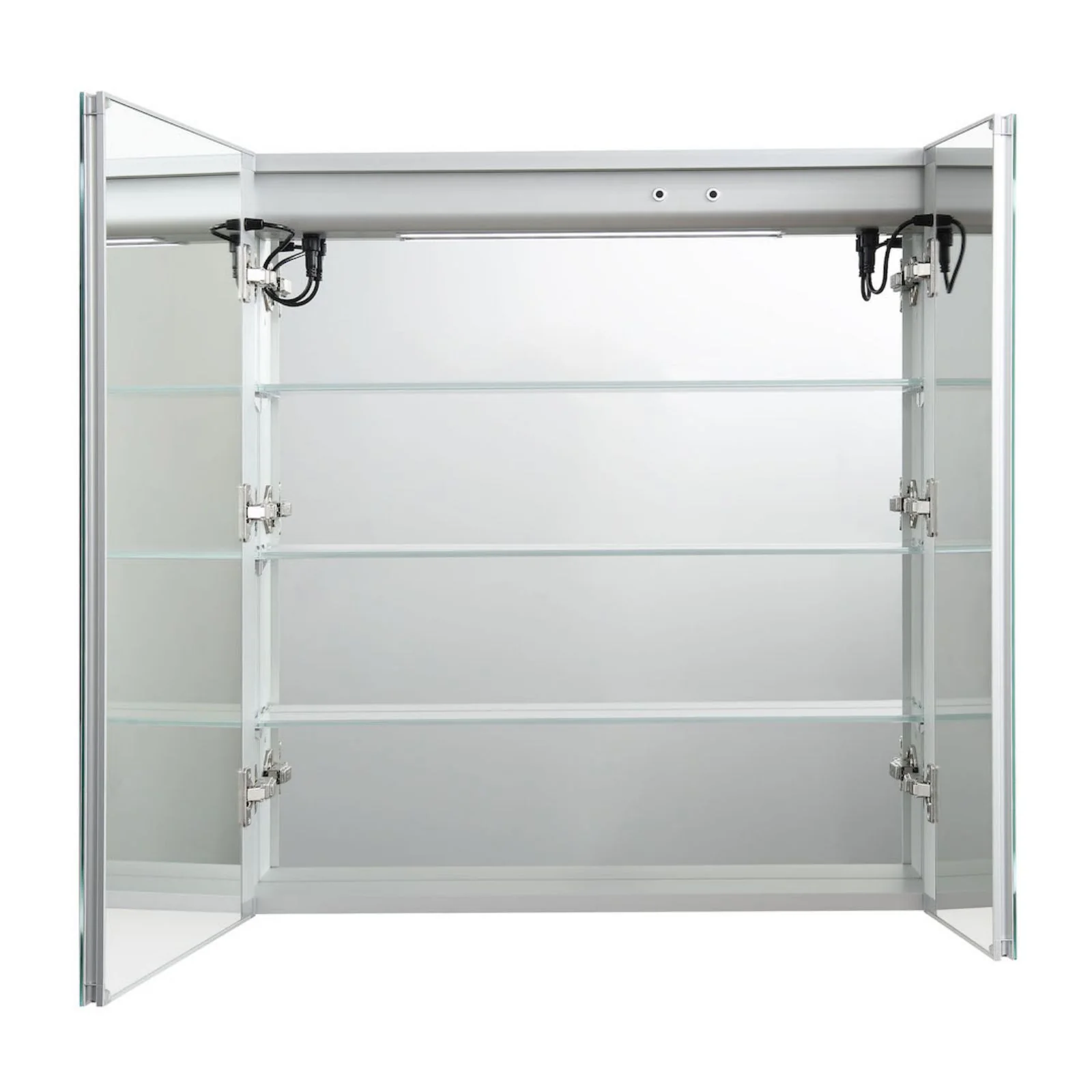 Blossom Vega 36" x 32" LED Mirror Medicine Cabinet - 2 Doors, Defogger, 3 Glass Shelves - Image 5