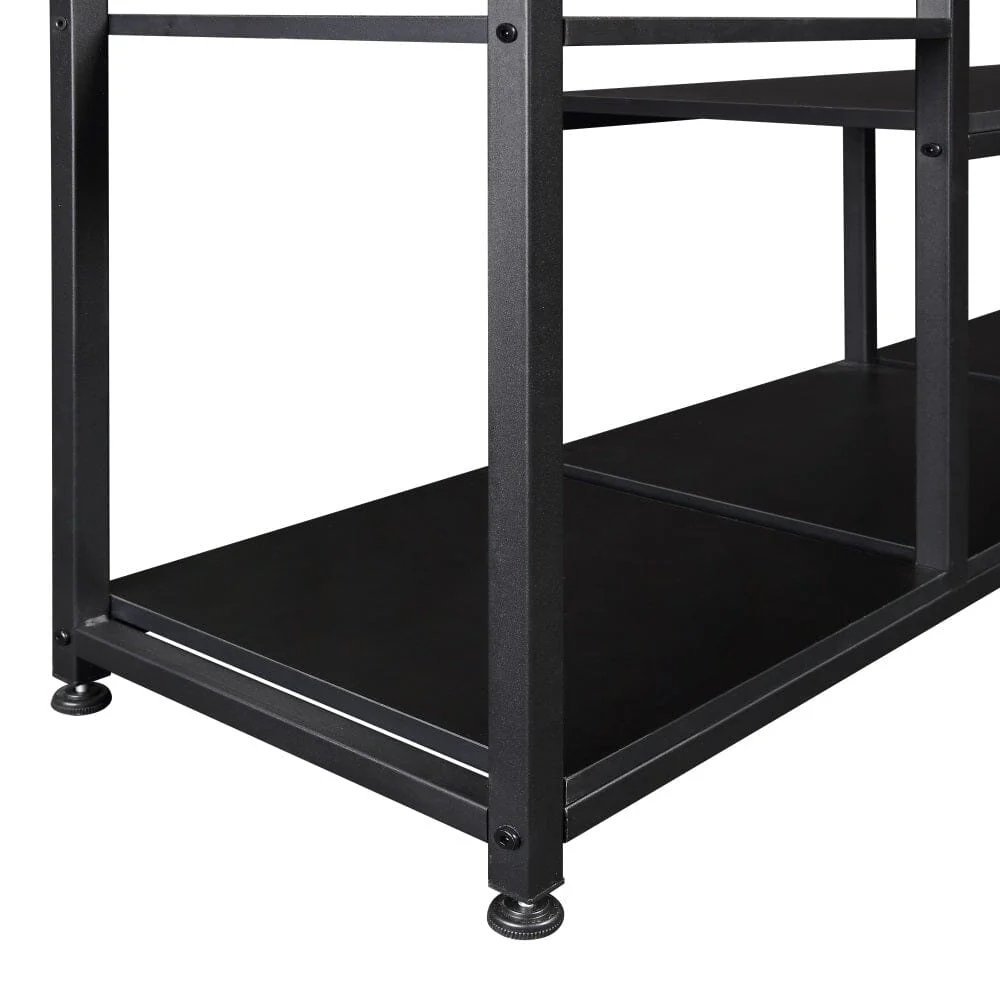 Giving Tree Bookcase and Bookshelf, Home Office 5 Tier Bookshelf, Open Freestanding Storage Shelf with Metal Frame, Black - Image 8