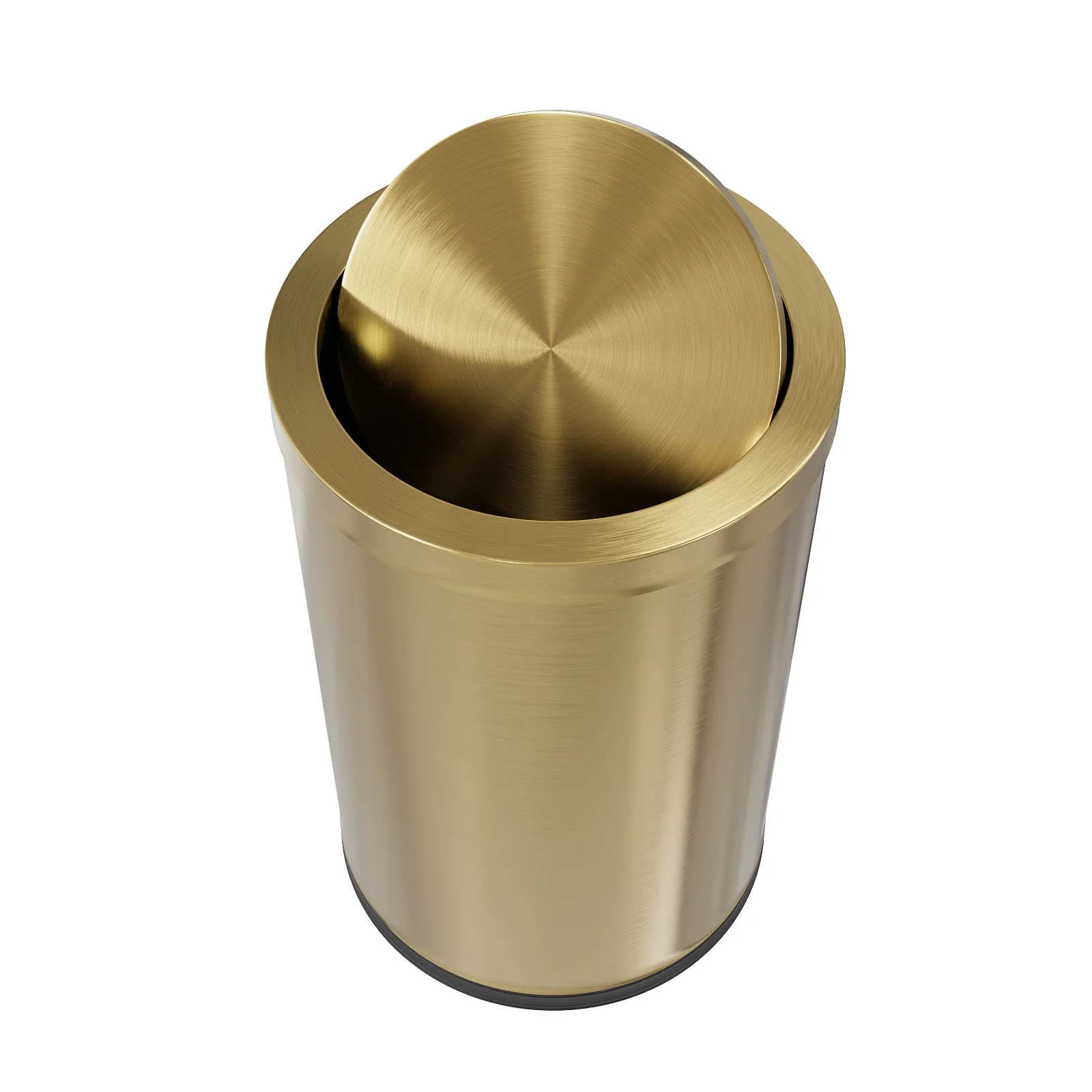 Brushed Gold Stainless Steel Bathroom Trash Can with Inner Bucket - Image 5