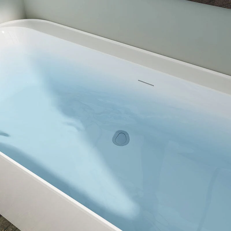 Mokleba 59" Acrylic Rectangular Shape Flatbottom Freestanding Bathtub White - Image 7