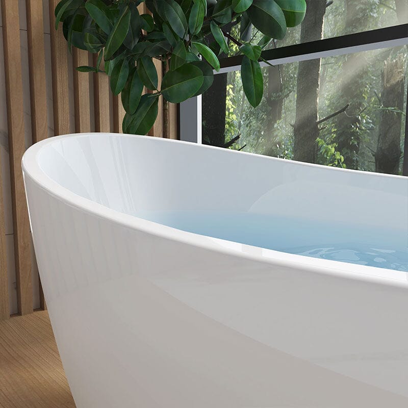 67" Acrylic Slipper Flatbottom Freestanding Soaking Bathtub - Image 8