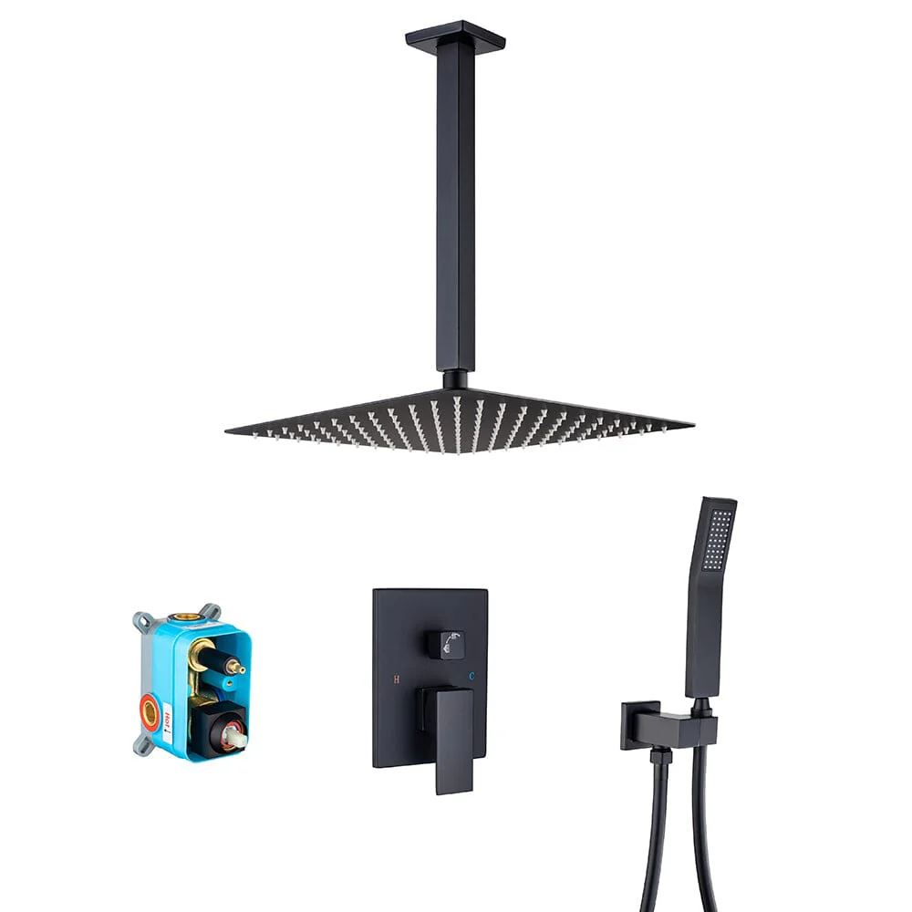 Ceiling Mount Shower 2 Spray Patterns with 12 in. Rain Shower Head Systems - Image 20