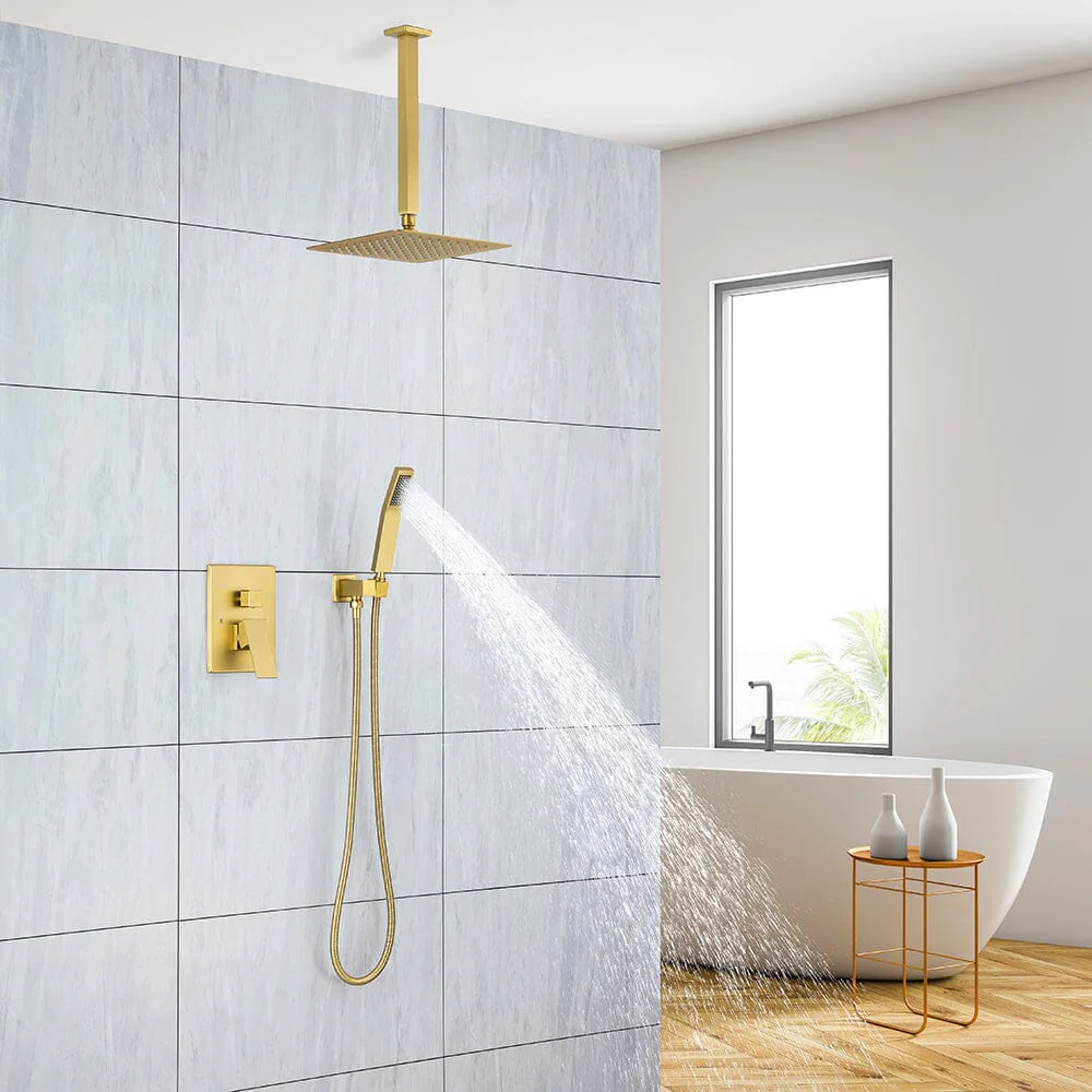 Ceiling Mount Shower 2 Spray Patterns with 12 in. Rain Shower Head Systems - Image 3