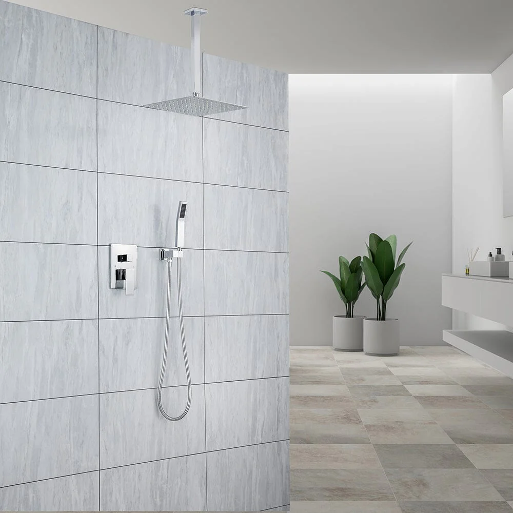 Ceiling Mount Shower 2 Spray Patterns with 12 in. Rain Shower Head Systems - Image 41