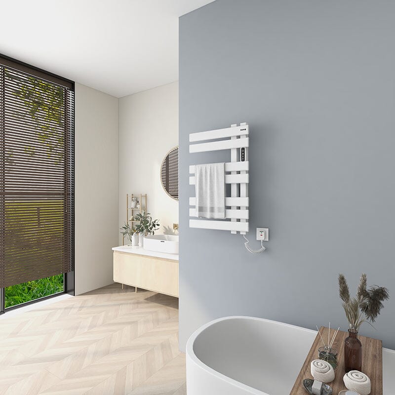 Electric Towel Warmer, Heated Towel Rack with Touch Panel, Timer & Adjustable Temperature, Flat 7 Bar Towel Warmer, Plug-in - Image 3