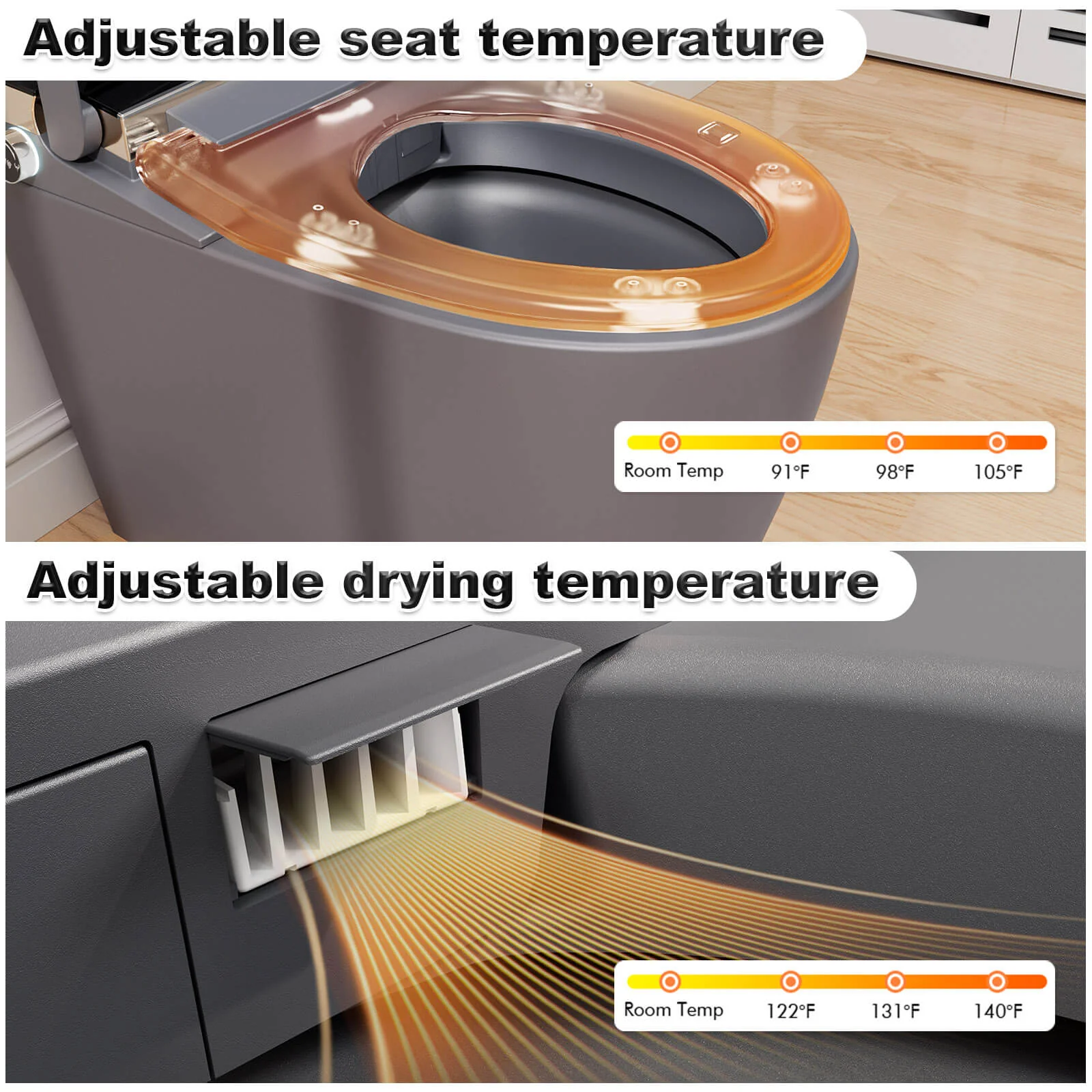 One-Piece Smart Toilet with Built-in Bidet, LED Night Light, Heated Seat, Warm Water - Image 15