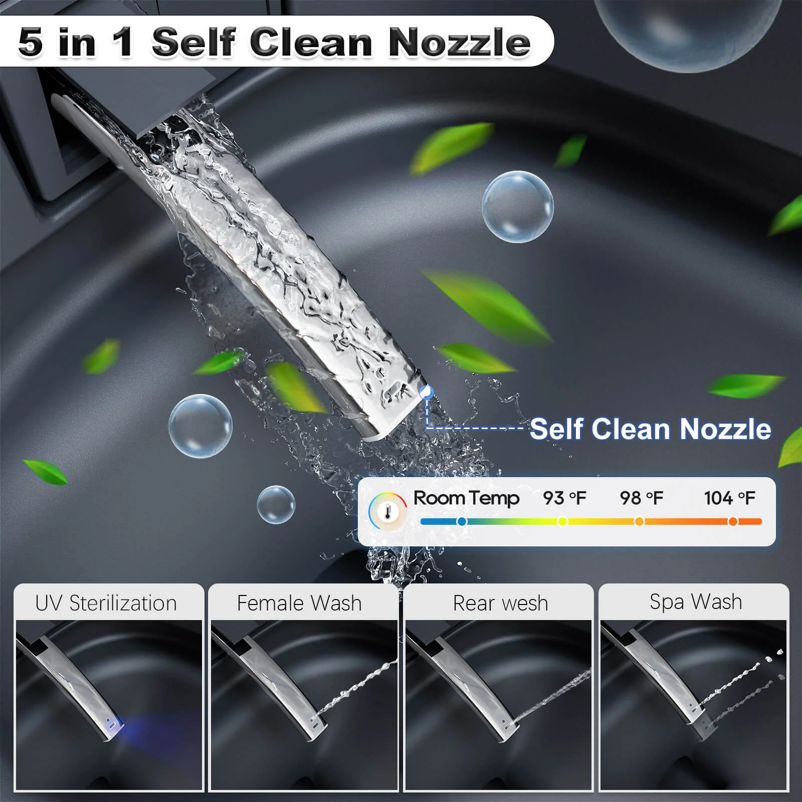 One-Piece Smart Toilet with Built-in Bidet, LED Night Light, Heated Seat, Warm Water - Image 16