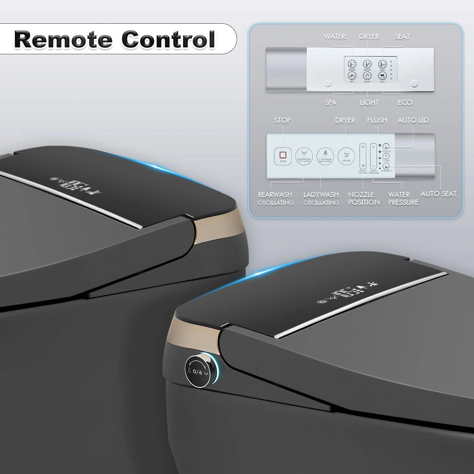 One-Piece Smart Toilet with Built-in Bidet, LED Night Light, Heated Seat, Warm Water - Image 19