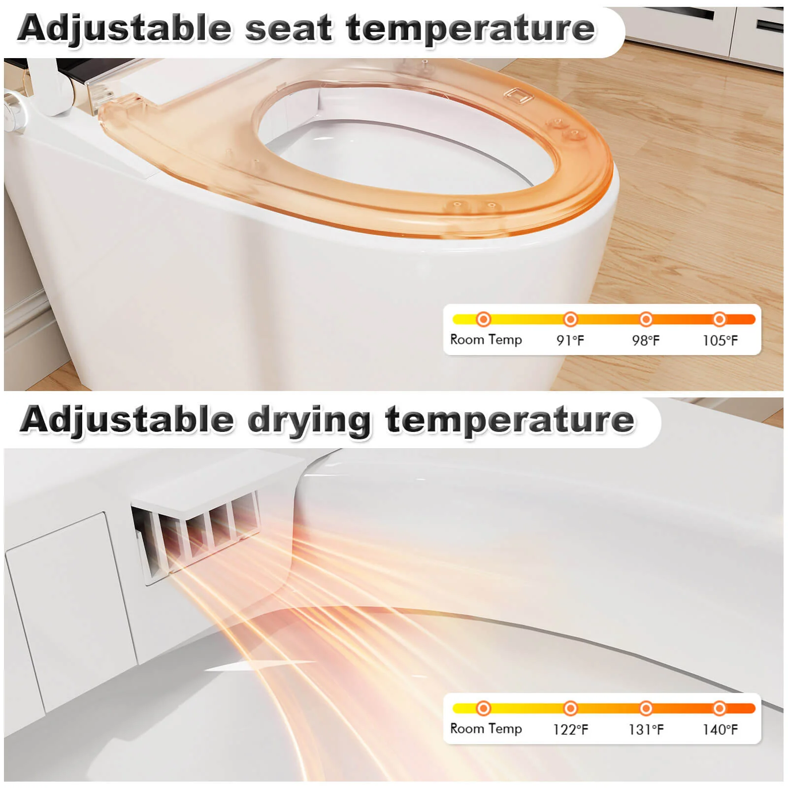 One-Piece Smart Toilet with Built-in Bidet, LED Night Light, Heated Seat, Warm Water - Image 24