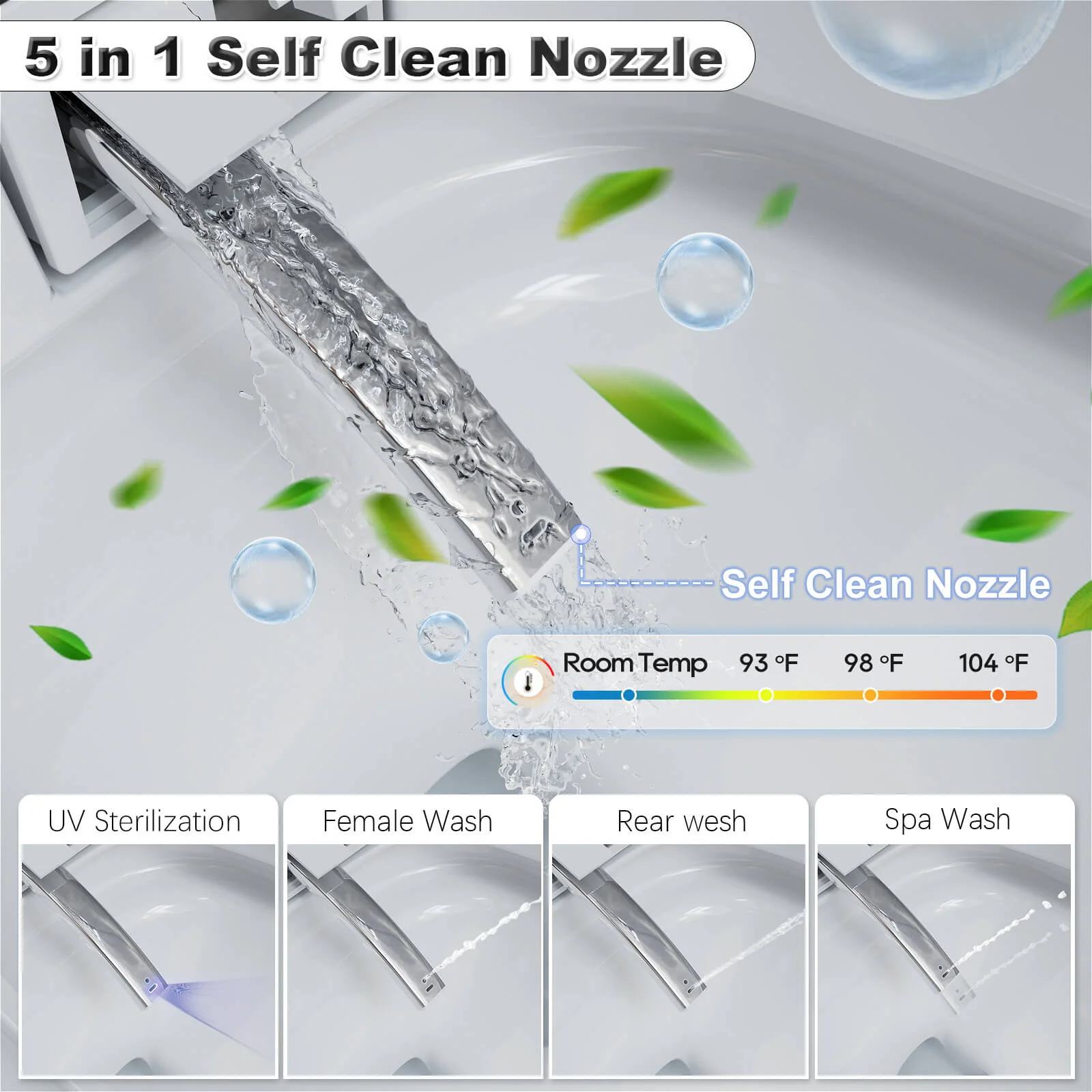 One-Piece Smart Toilet with Built-in Bidet, LED Night Light, Heated Seat, Warm Water - Image 26
