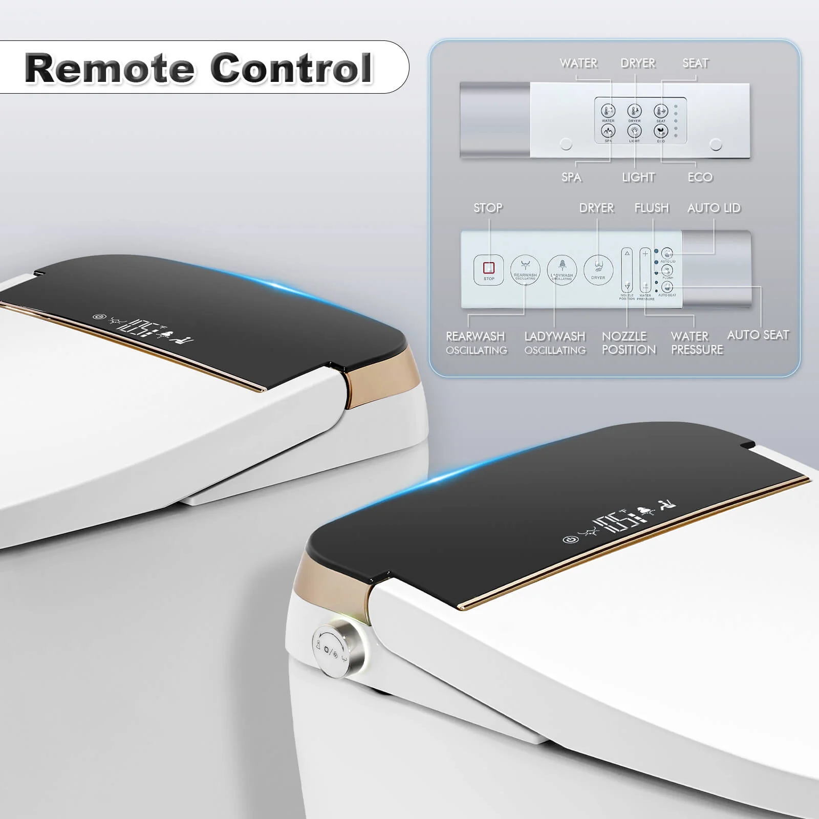 One-Piece Smart Toilet with Built-in Bidet, LED Night Light, Heated Seat, Warm Water - Image 29