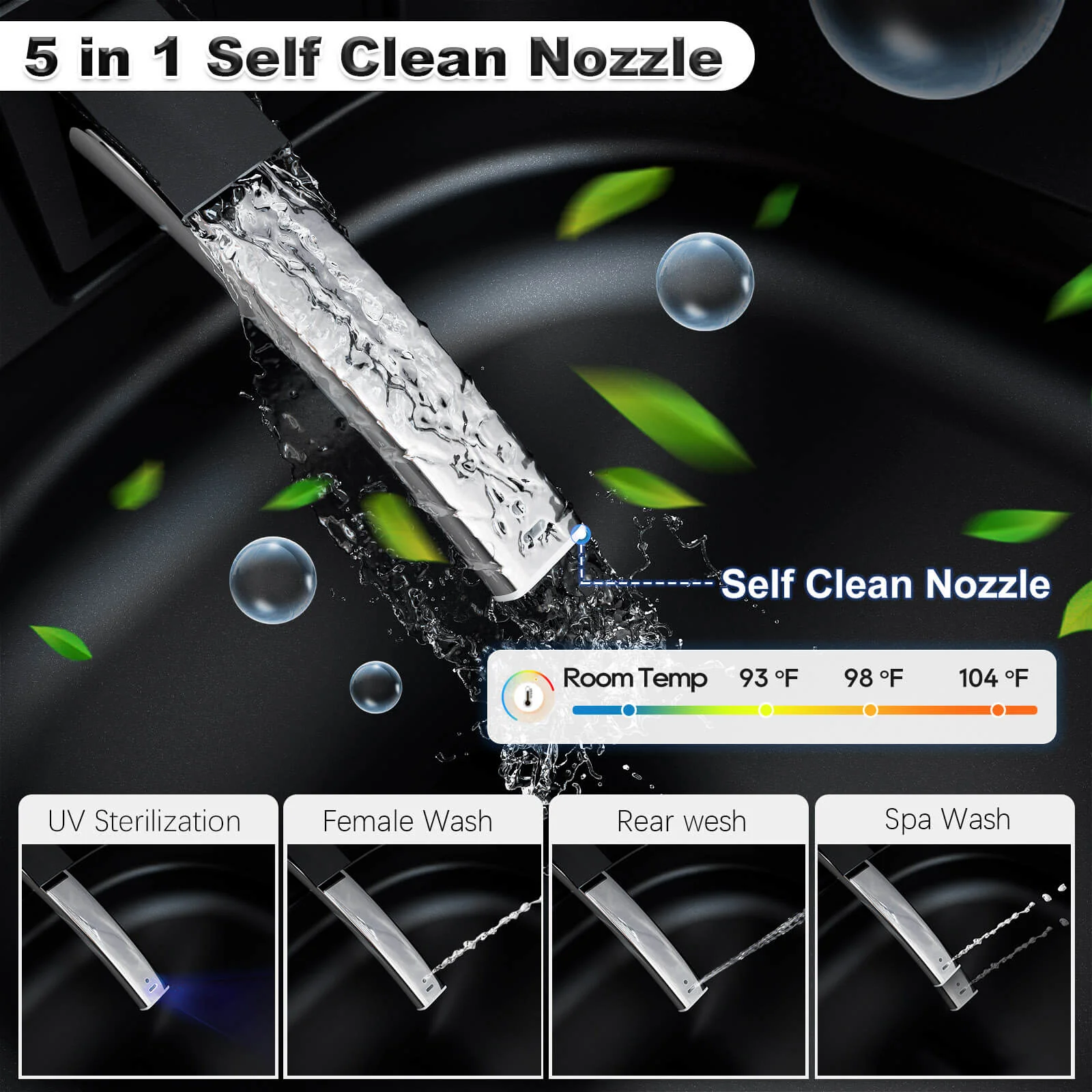 One-Piece Smart Toilet with Built-in Bidet, LED Night Light, Heated Seat, Warm Water - Image 6