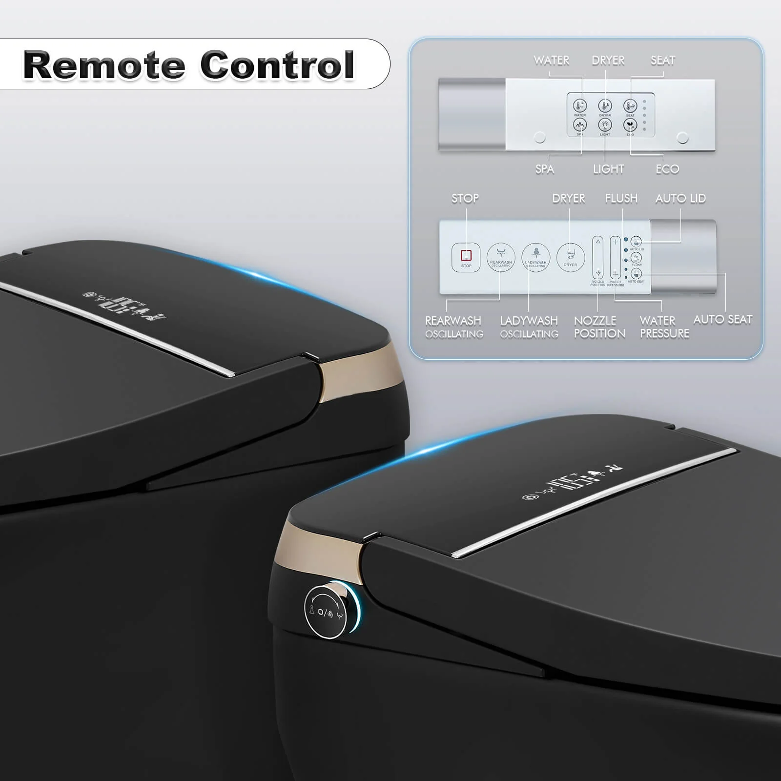 One-Piece Smart Toilet with Built-in Bidet, LED Night Light, Heated Seat, Warm Water - Image 9