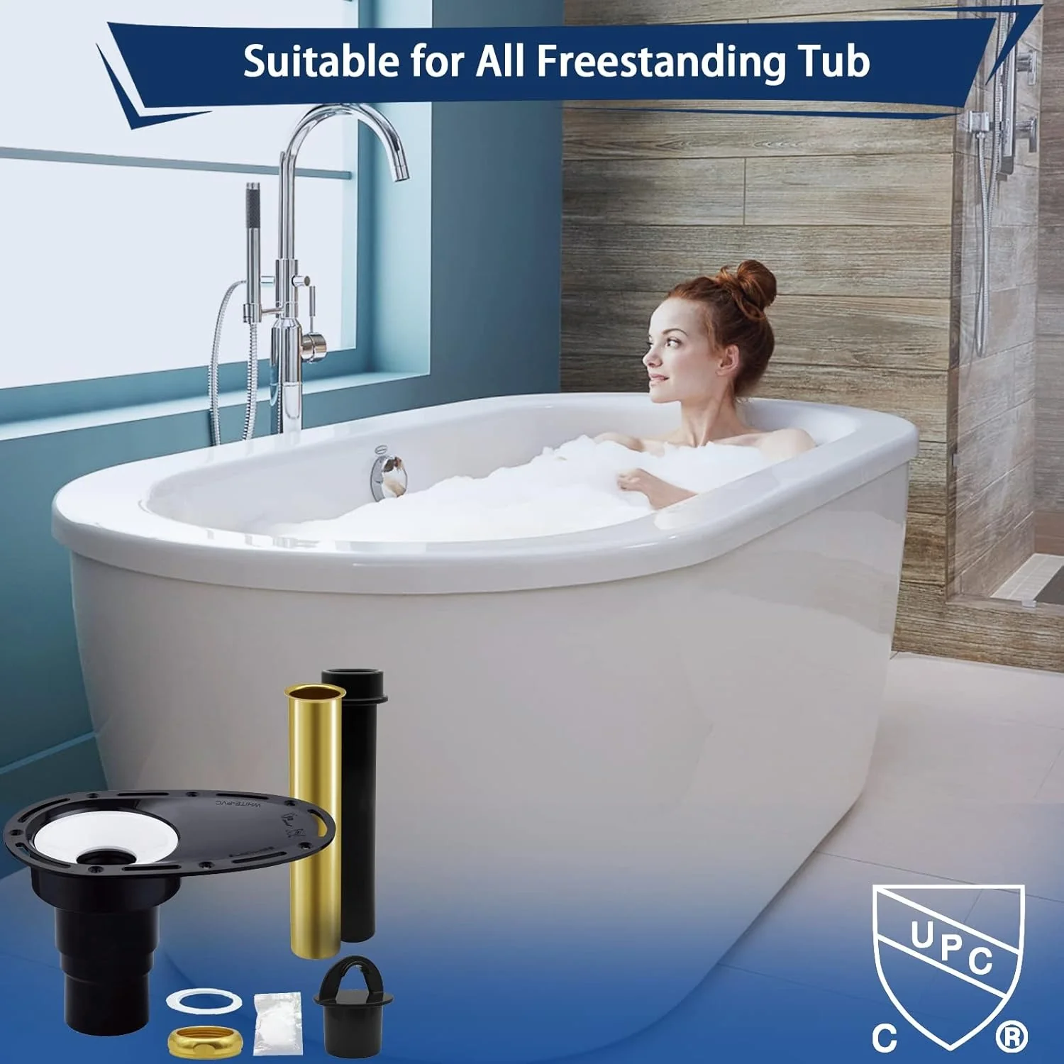 Freestanding Bathtub Drain Rough-in Kit for Freestanding Tub, with Brass Pipe and ABS Pipe - Image 6