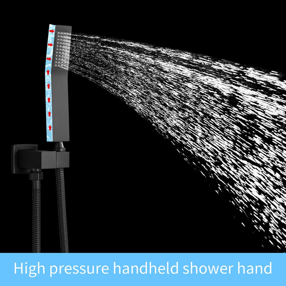 12 inch Single Handle 2-Spray Rain Shower Head Systems Square Wall Mounted Shower - Image 15