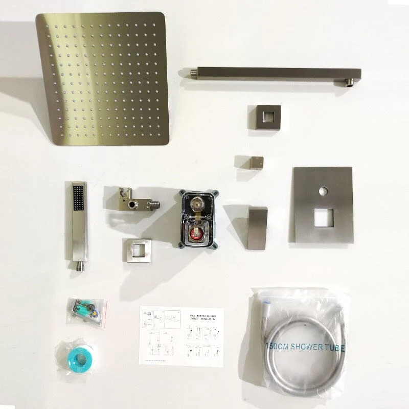 12 inch Single Handle 2-Spray Rain Shower Head Systems Square Wall Mounted Shower - Image 35