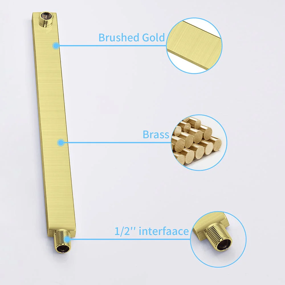 12 inch Single Handle 2-Spray Rain Shower Head Systems Square Wall Mounted Shower - Image 5
