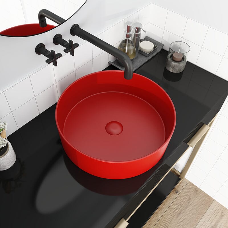 Giving Tree 15.75'' Bathroom Sink Art Ceramic Round Vessel - Image 58