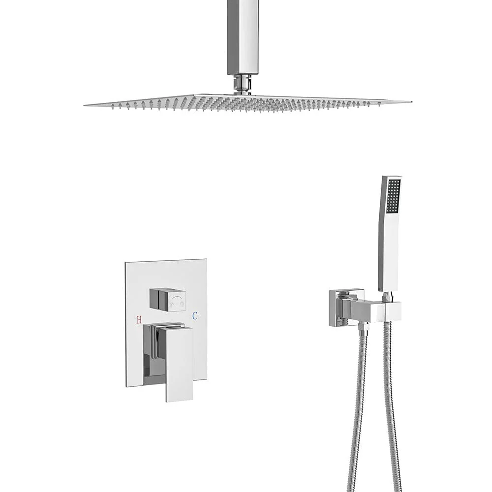 2-Spray Patterns with 1.8 GPM 16 in. Rainfall Shower Head Ceiling Mount Dual Shower Heads - Image 9