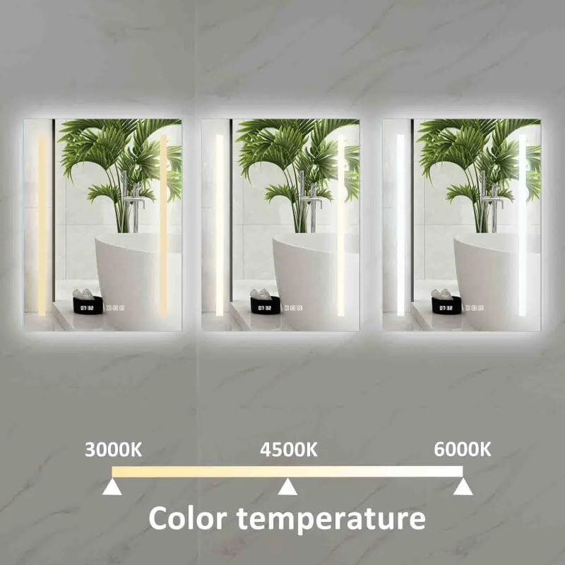 24 x 32 Inch LED Bathroom Mirror with Anti Fog Dimmable Touch Button - Image 3