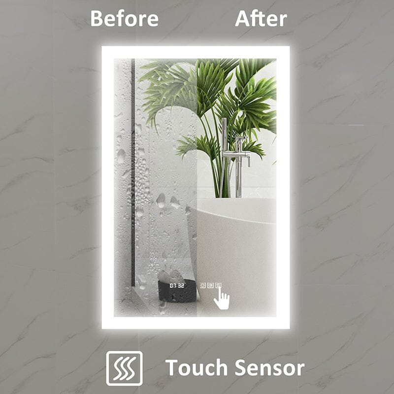 24 x 36 Inch LED Bathroom Mirror Anti Fog Dimmable Touch Button Memory Function - Image 3