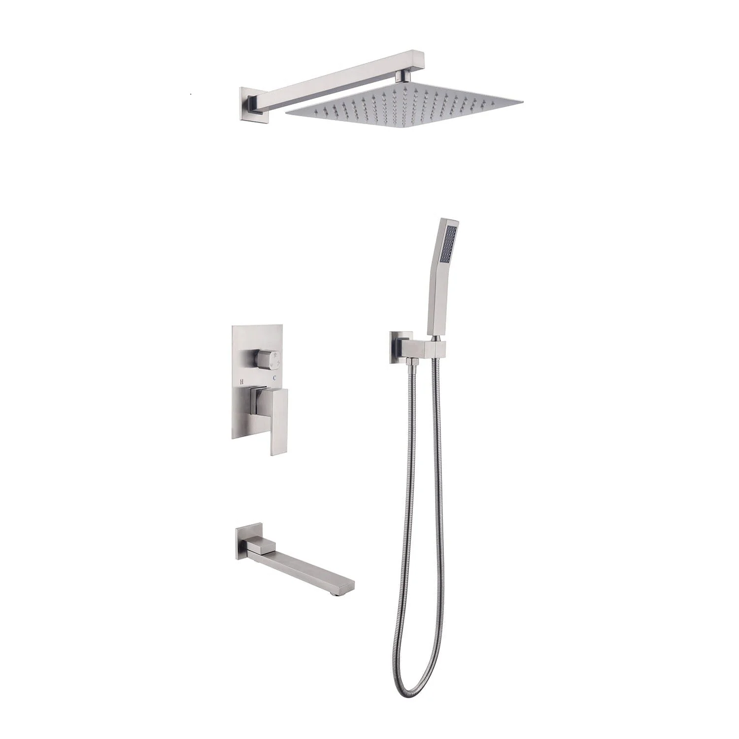3-Spray Patterns Shower System 10 Inch Square Bathroom Luxury Rain Mixer Shower Combo Set - Image 15