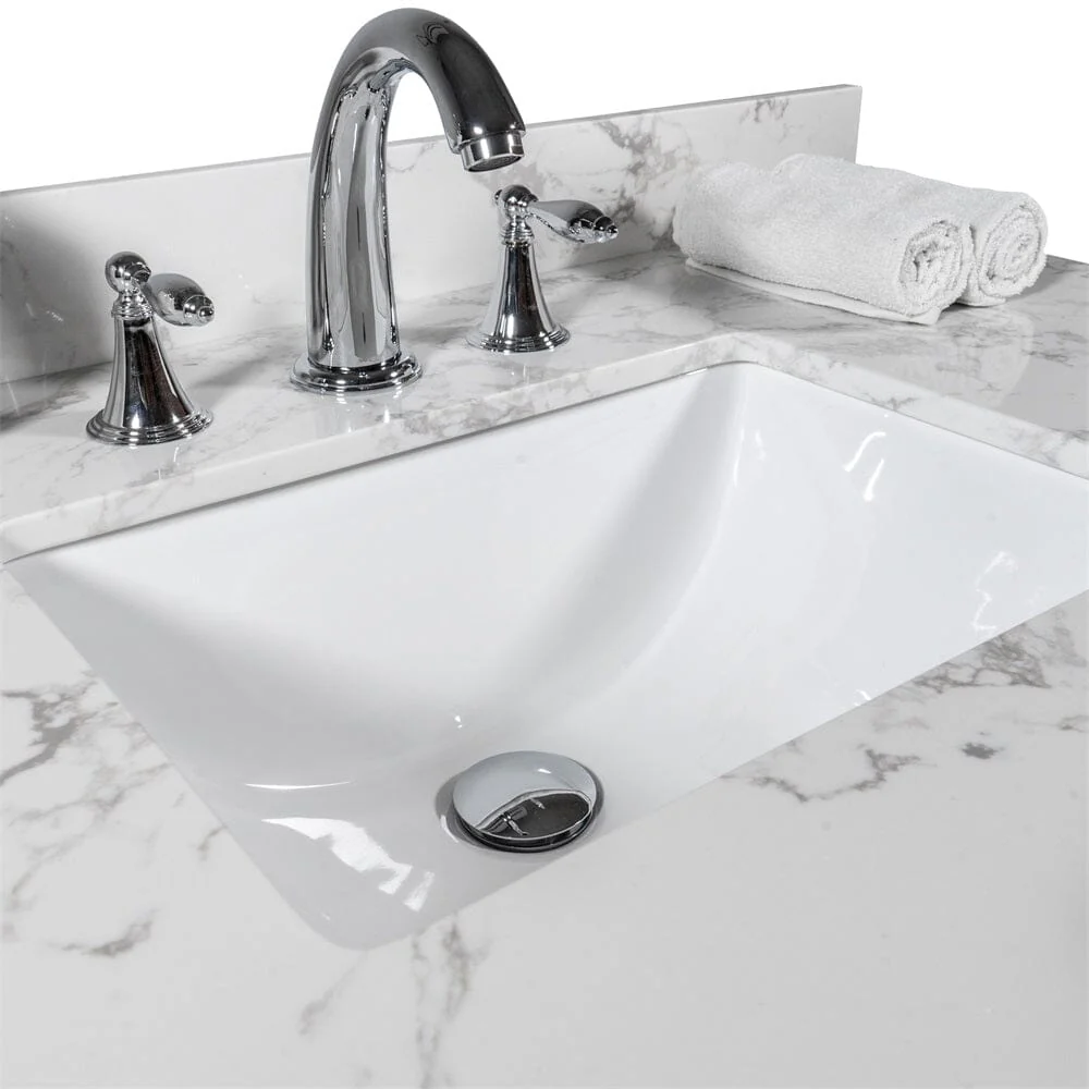 Giving Tree 31‘’ bathroom vanity with rectangle ceramic sink with 3 faucet hole - Image 7