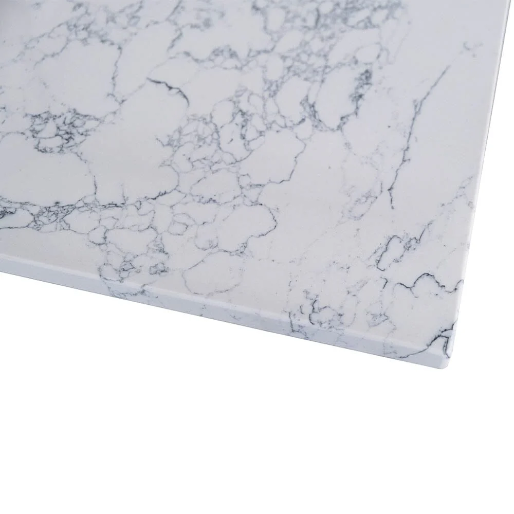 Giving Tree 37"x 22" bathroom stone vanity top carrara jade engineered marble color with undermount ceramic sink and single faucet hole with backsplash - Image 5