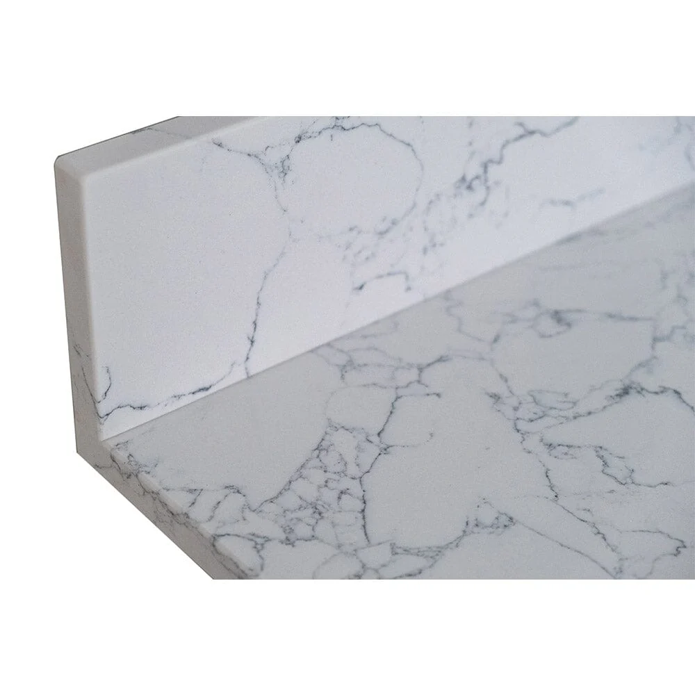 Giving Tree 37"x 22" bathroom stone vanity top carrara jade engineered marble color with undermount ceramic sink and single faucet hole with backsplash - Image 8