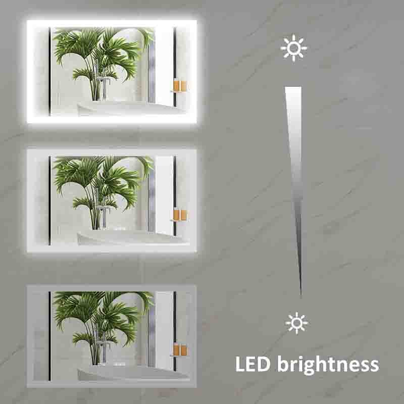 40 x 24 Inch LED Bathroom Mirror Anti Fog Dimmable Touch Button Memory Function - Image 6