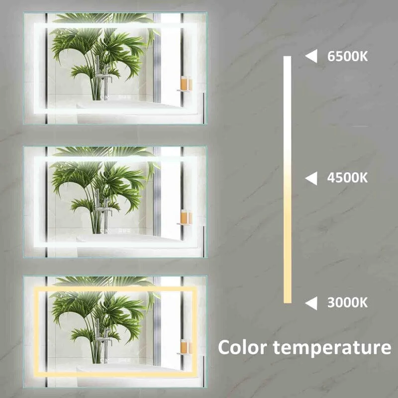 40 x 24 Inch LED Bathroom Mirror with Night Light Anti Fog Dimmable Wall Mounted - Image 8