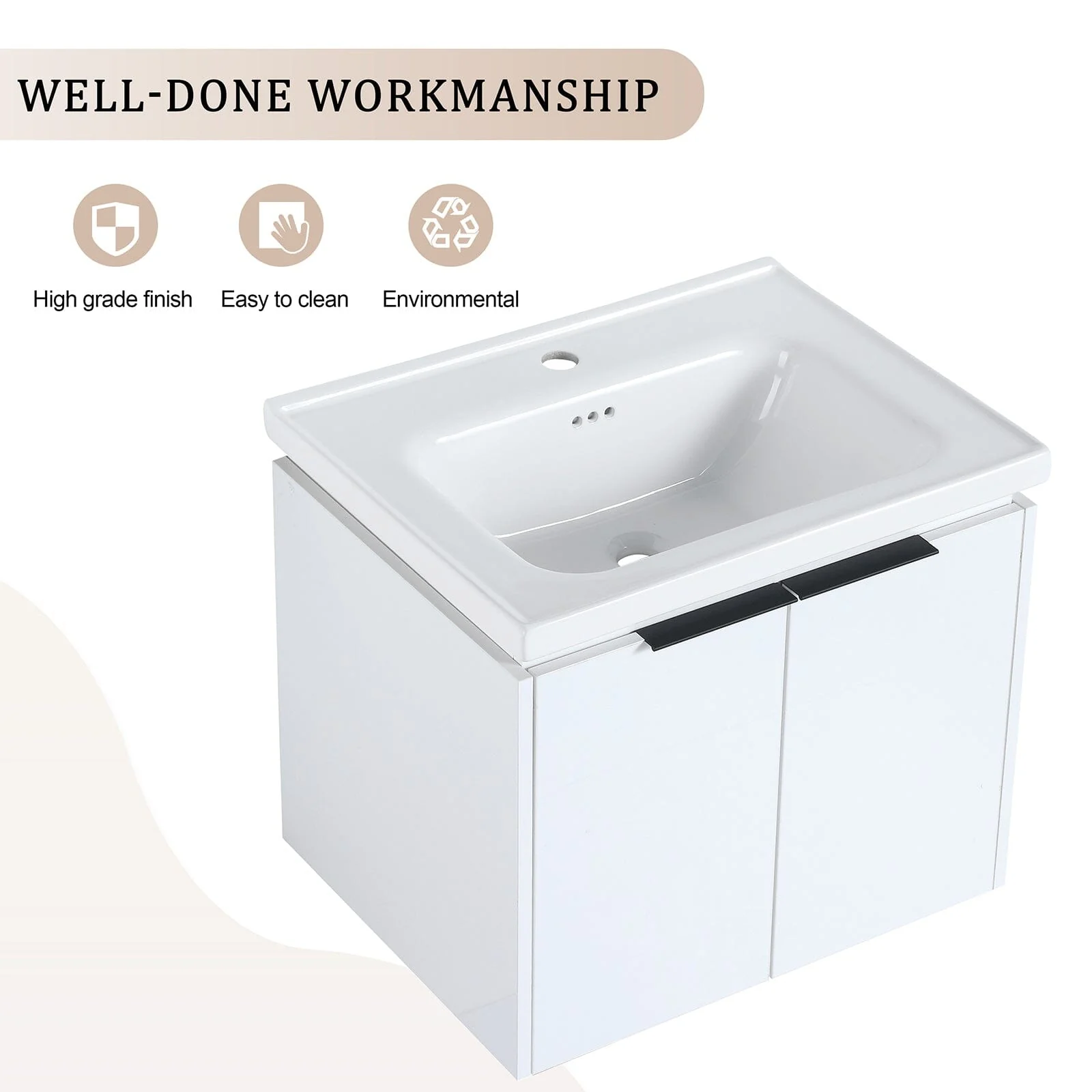 Giving Tree 48" Wall-mounted Bathroom Vanity with Sink and Two Storage Shelves - Image 7