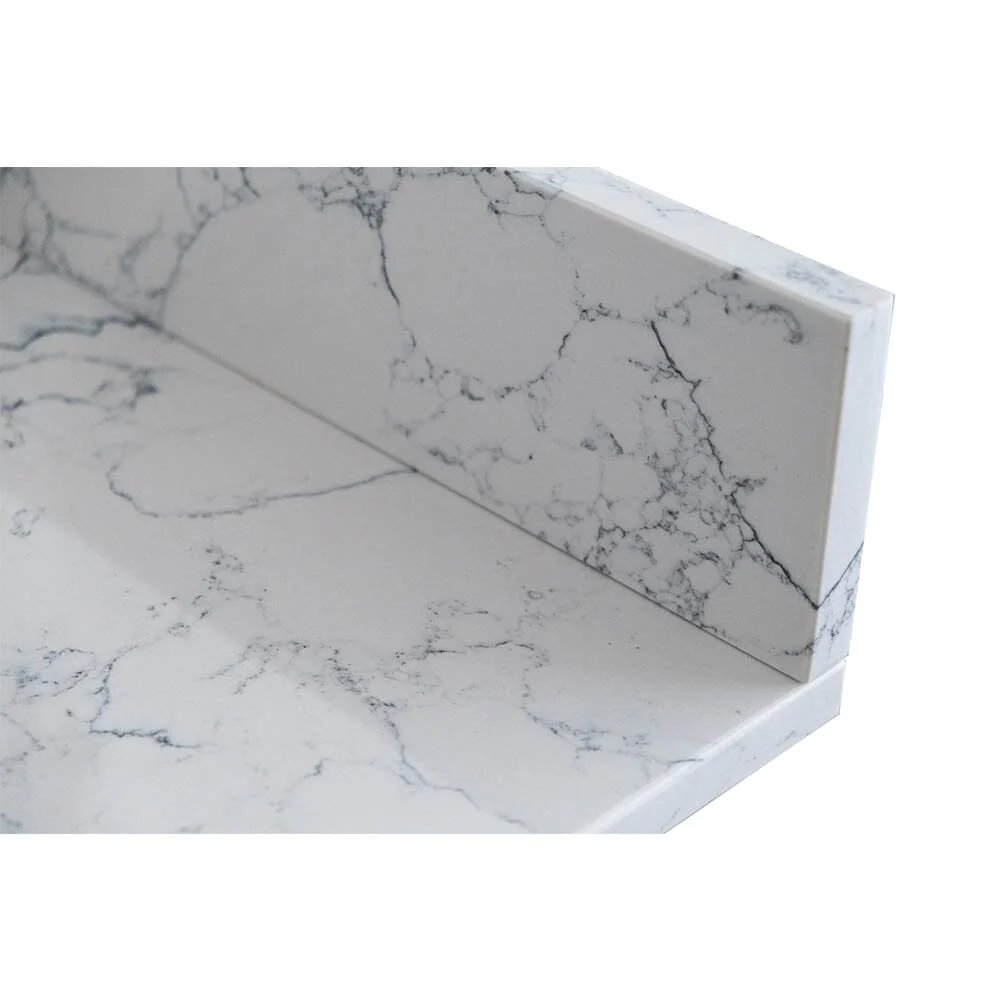 Giving Tree 49"x 22" bathroom stone vanity top carrara jade engineered marble color with undermount ceramic sink and 3 faucet hole with backsplash - Image 8