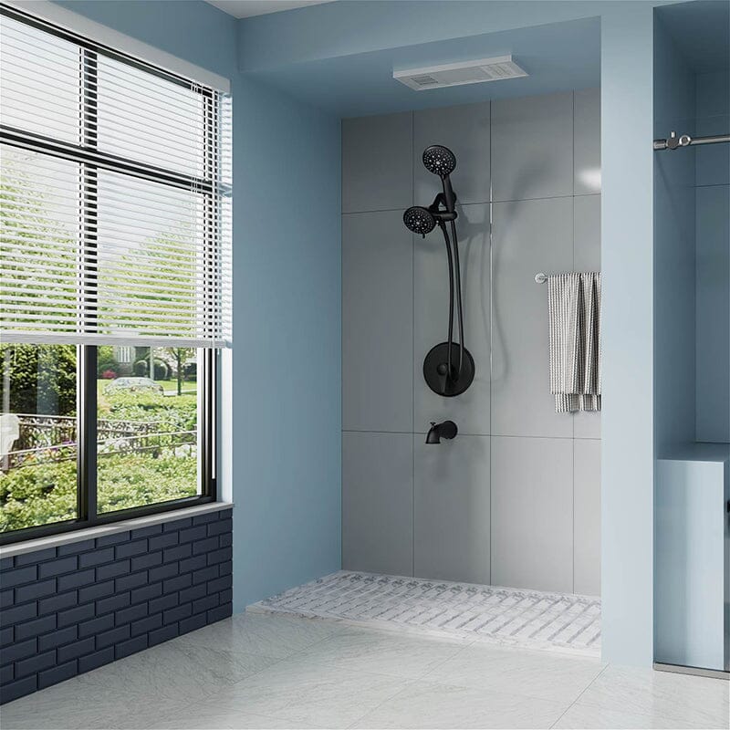 6 Spray Mode Dual Rain & Handheld Shower Heads & Tub Spout Combo Set - Image 16