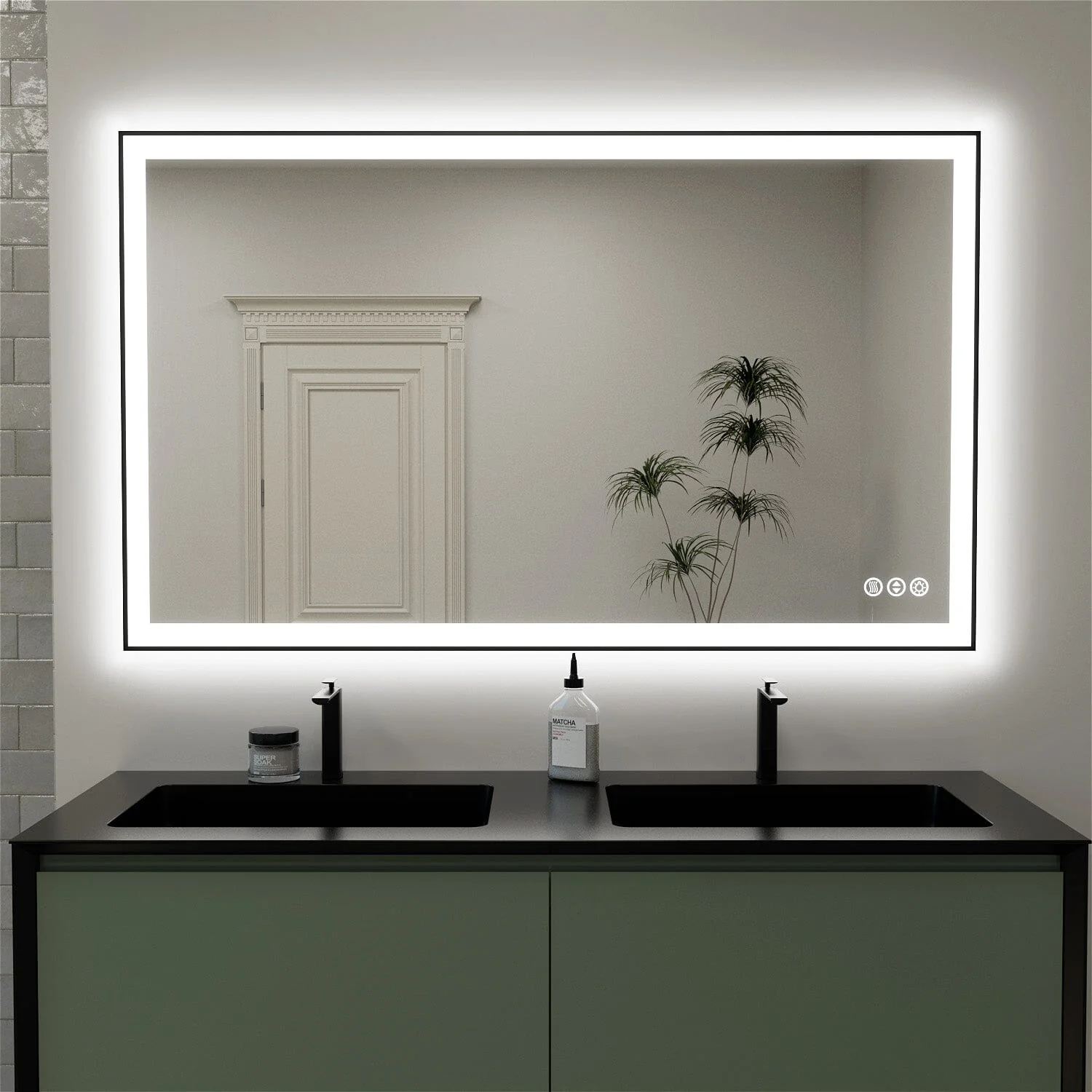 GIVING TREE 60"/72"/84" LED Bathroom Mirror with Black Frame, Anti-Fog, Shatter-Proof, Memory, 3 Colors - Image 19