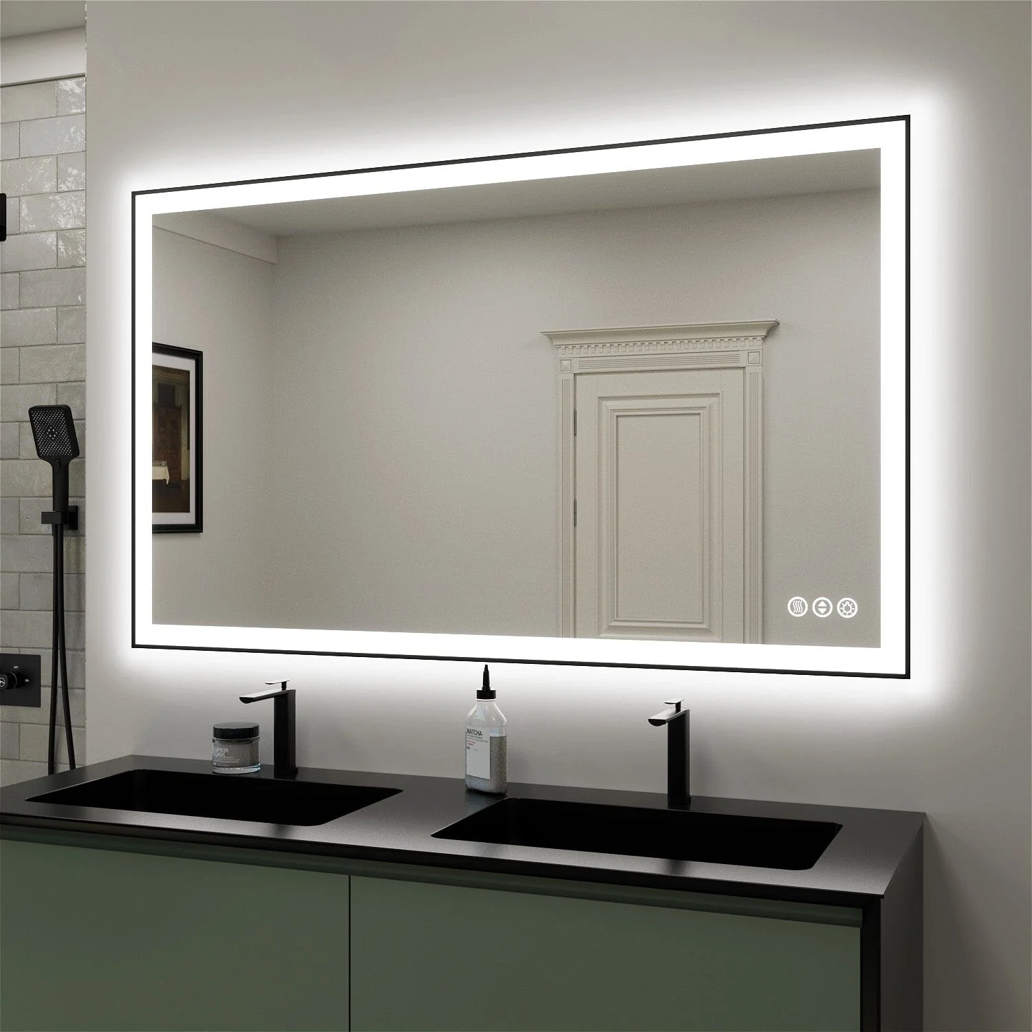 GIVING TREE 60"/72"/84" LED Bathroom Mirror with Black Frame, Anti-Fog, Shatter-Proof, Memory, 3 Colors - Image 20