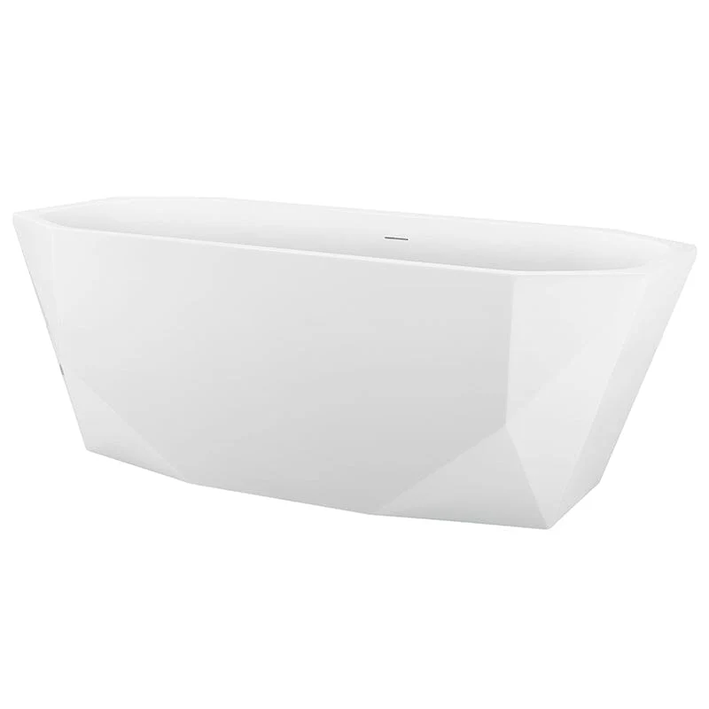 Mokleba 63" Acrylic Tub Rectangular Freestanding Soaking Bathtub - Image 6