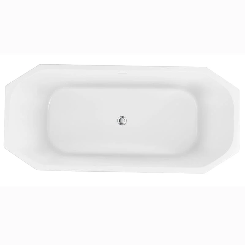 Mokleba 63" Acrylic Tub Rectangular Freestanding Soaking Bathtub - Image 7