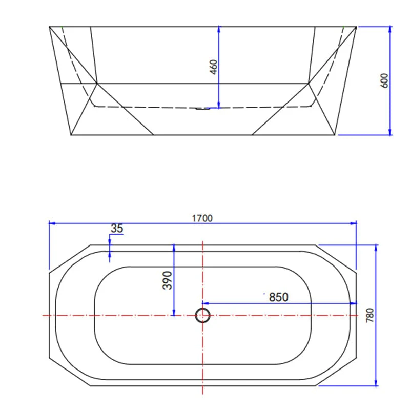 Mokleba 67" Acrylic Tub Rectangular Freestanding Soaking Bathtub - Image 11