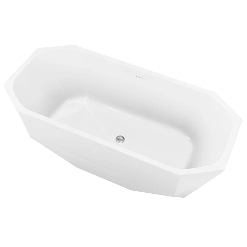 Mokleba 67" Acrylic Tub Rectangular Freestanding Soaking Bathtub - Image 7