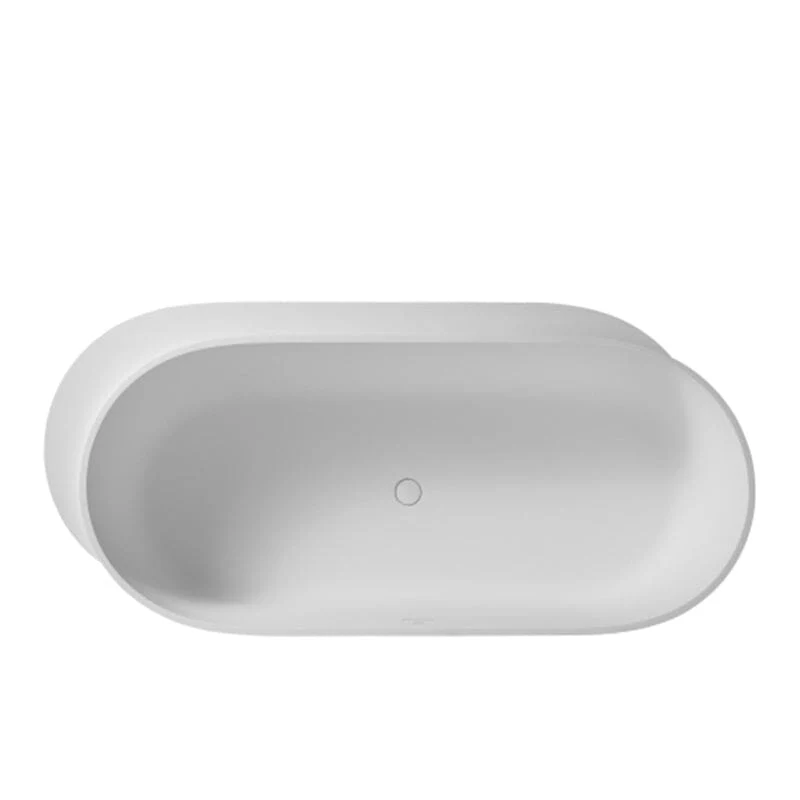 Giving Tree 67" Solid Surface Stone Resin White Freestanding Bathtub with Shelf - Image 10
