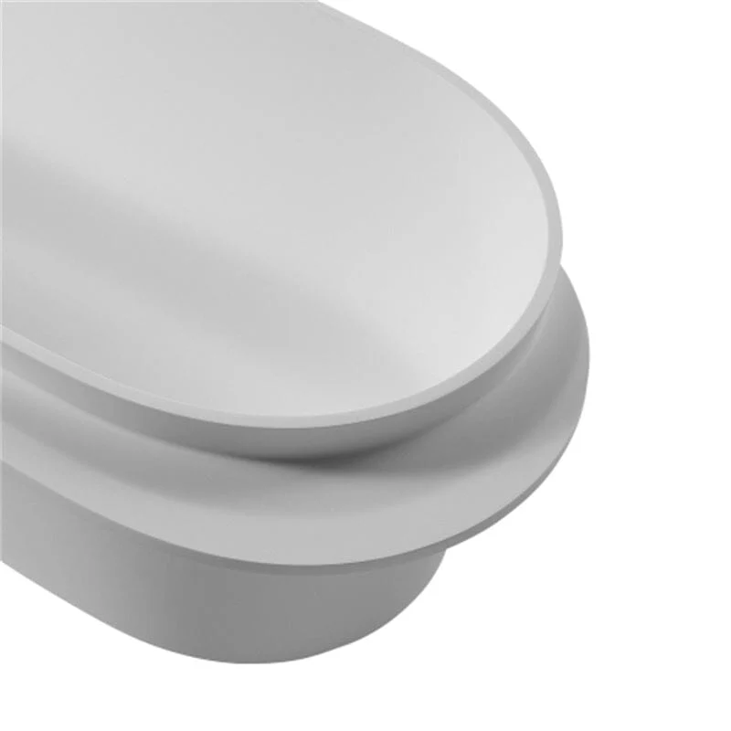 Giving Tree 67" Solid Surface Stone Resin White Freestanding Bathtub with Shelf - Image 12