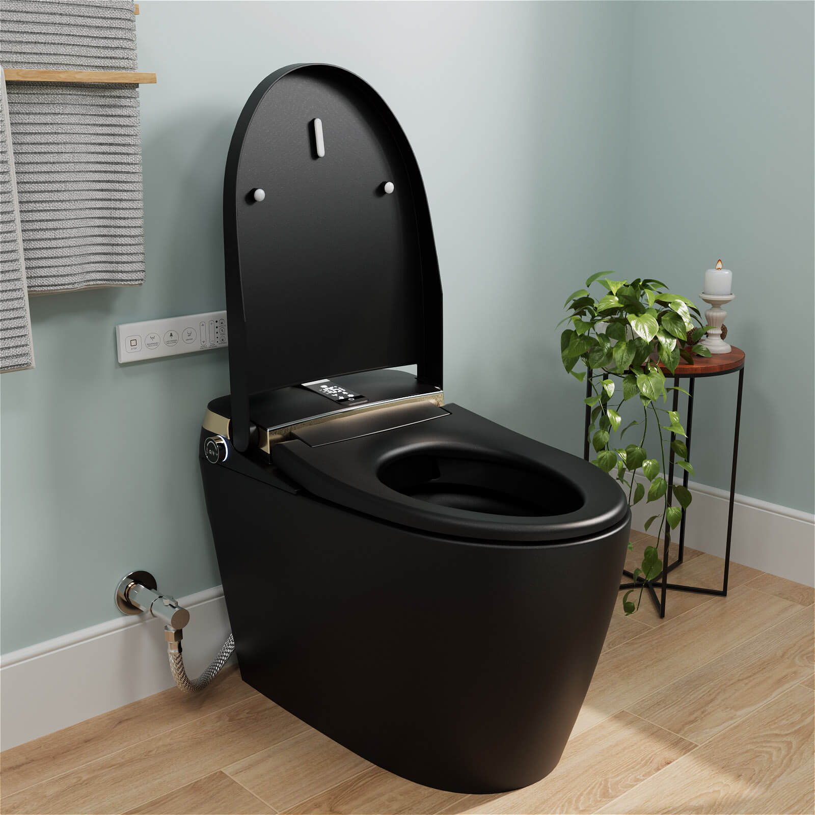 Tankless Elongated Smart Bidet Toilet with Heated Seat, Warm Air Dryer, Night Light - Image 17