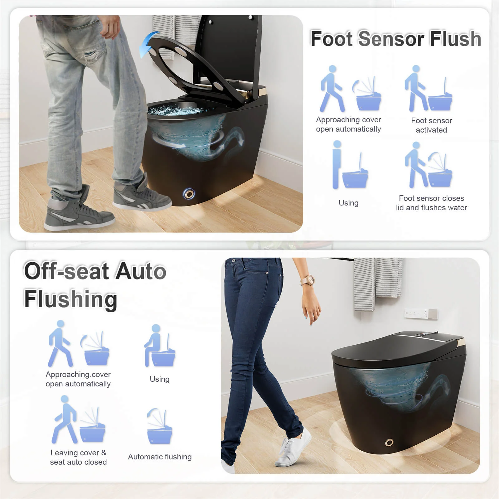 Tankless Elongated Smart Bidet Toilet with Heated Seat, Warm Air Dryer, Night Light - Image 23
