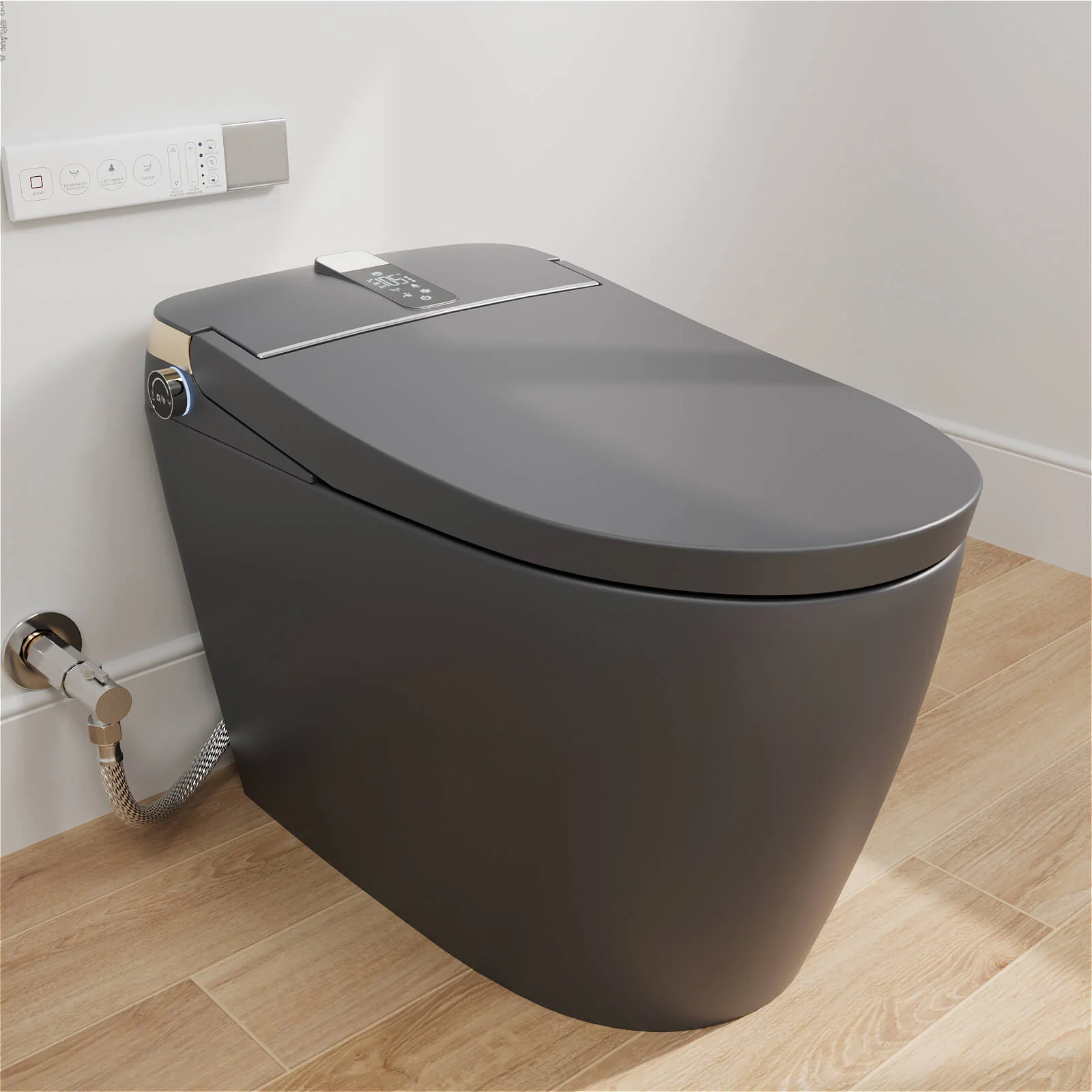 Tankless Elongated Smart Bidet Toilet with Heated Seat, Warm Air Dryer, Night Light - Image 27