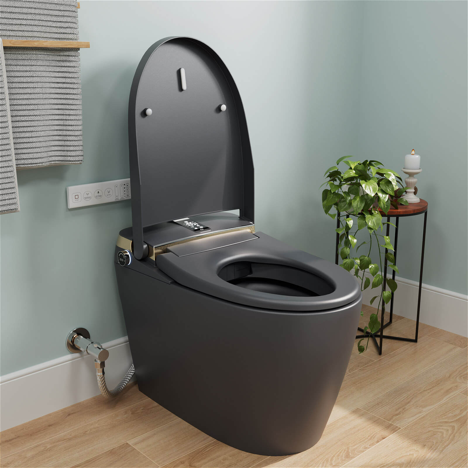 Tankless Elongated Smart Bidet Toilet with Heated Seat, Warm Air Dryer, Night Light - Image 31