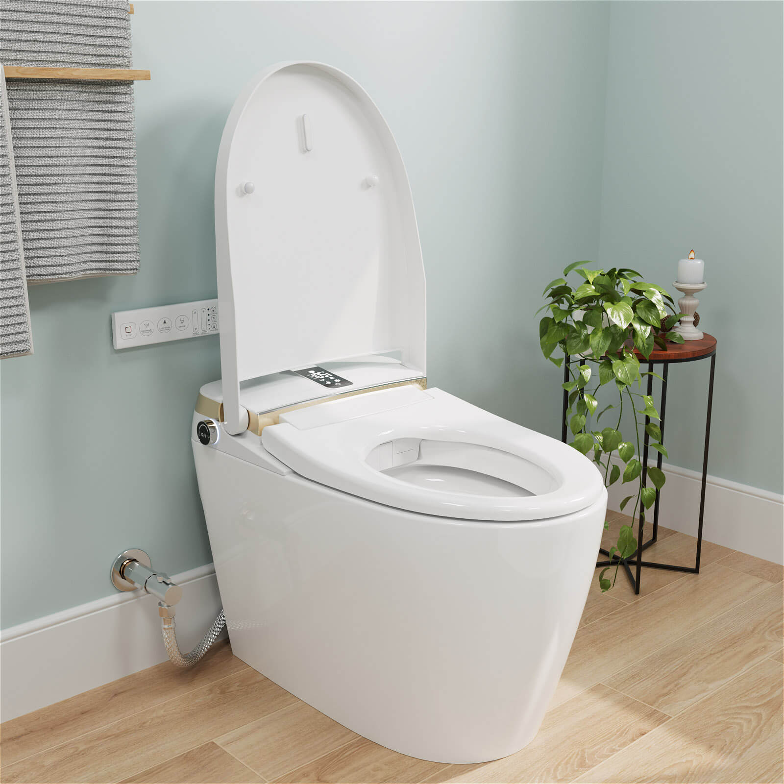 Tankless Elongated Smart Bidet Toilet with Heated Seat, Warm Air Dryer, Night Light - Image 5