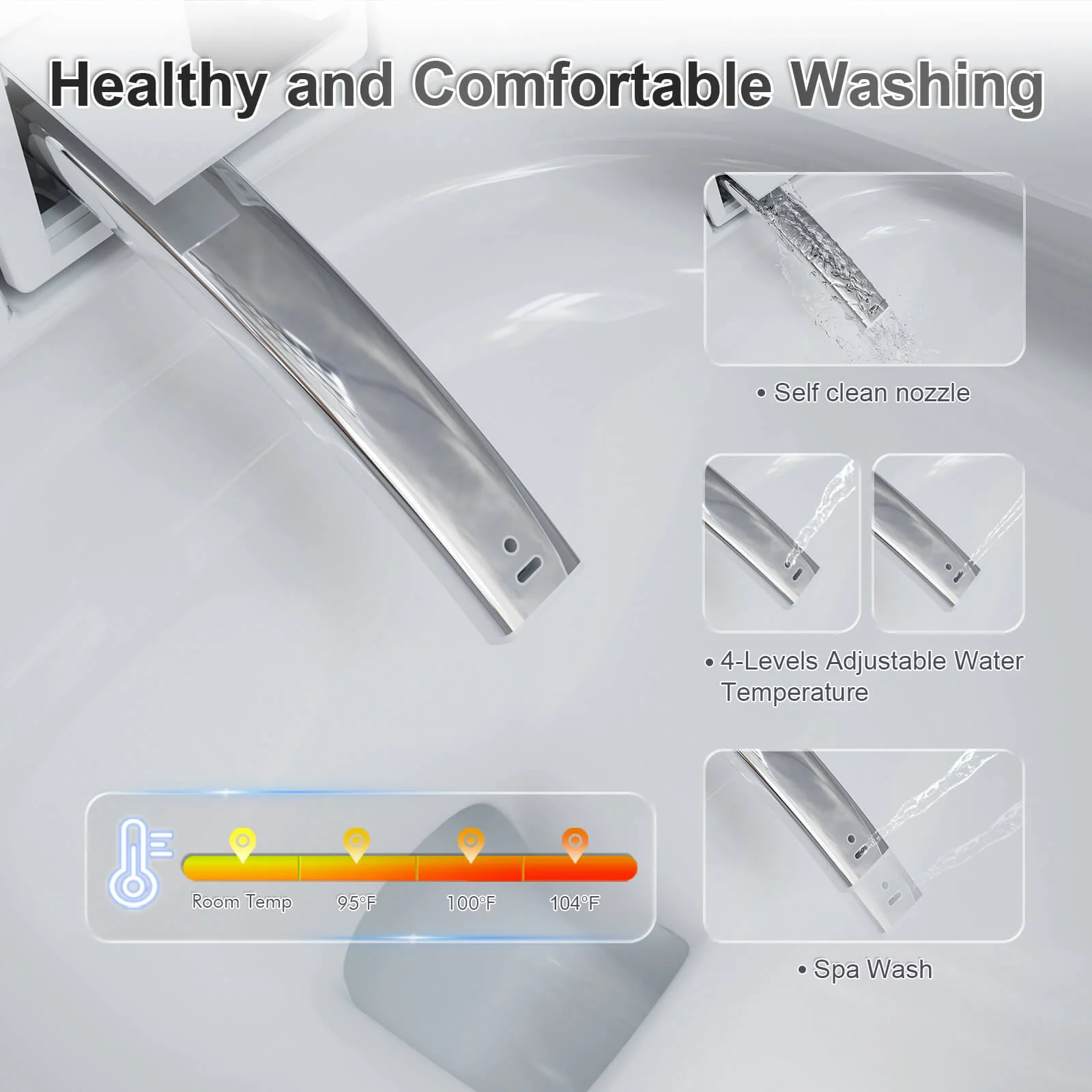 Tankless Elongated Smart Bidet Toilet with Heated Seat, Warm Air Dryer, Night Light - Image 7